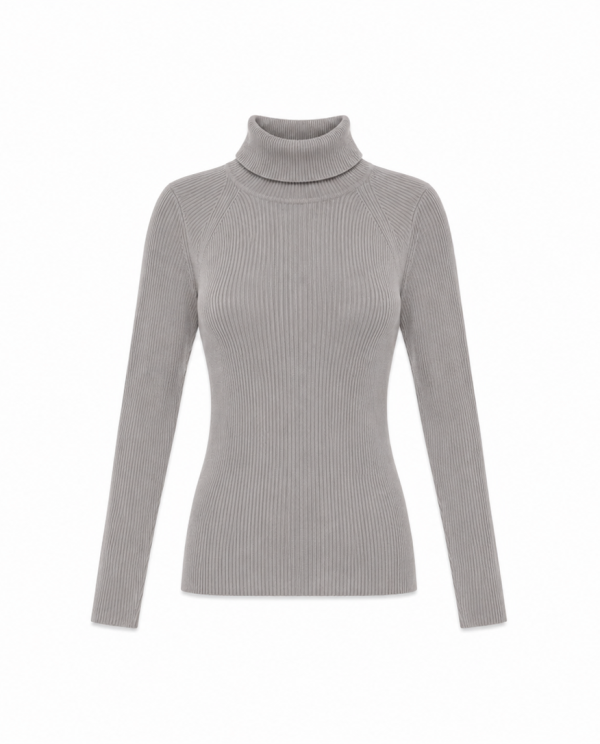 Sweater Cuello Alto Gris Clásico