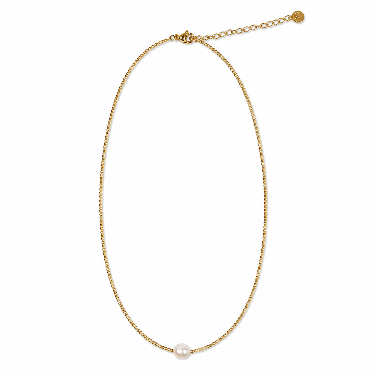 COLLAR MOSTACILLA DORADA PERLA