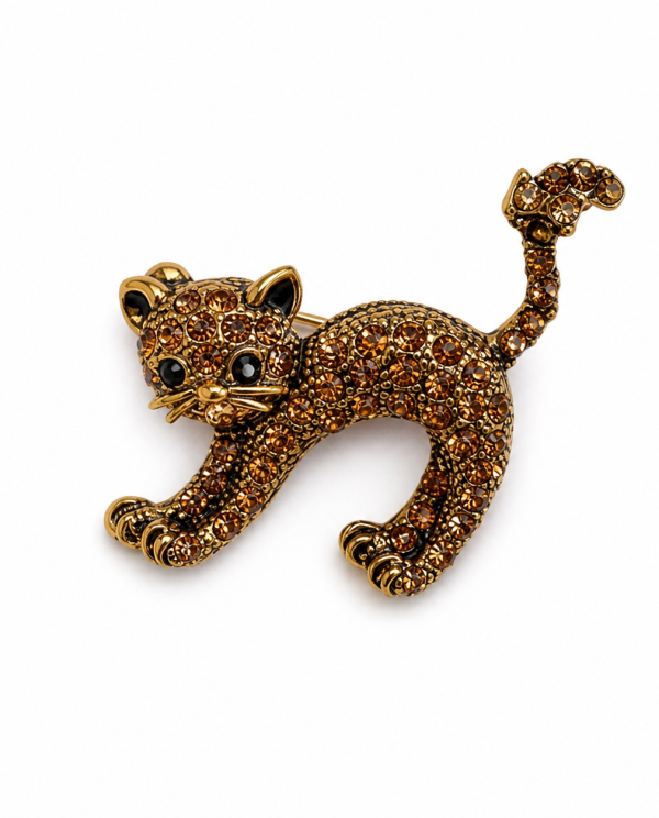 Prendedor Gato dorado