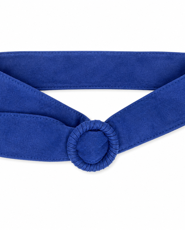 Cinturon faja hebilla  tela Azul francia.