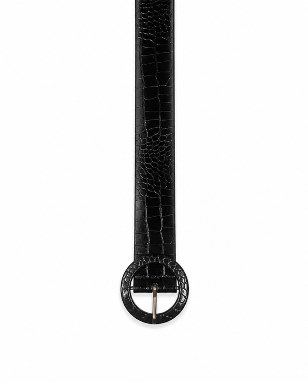 Cinturon eco-cuero croco negro