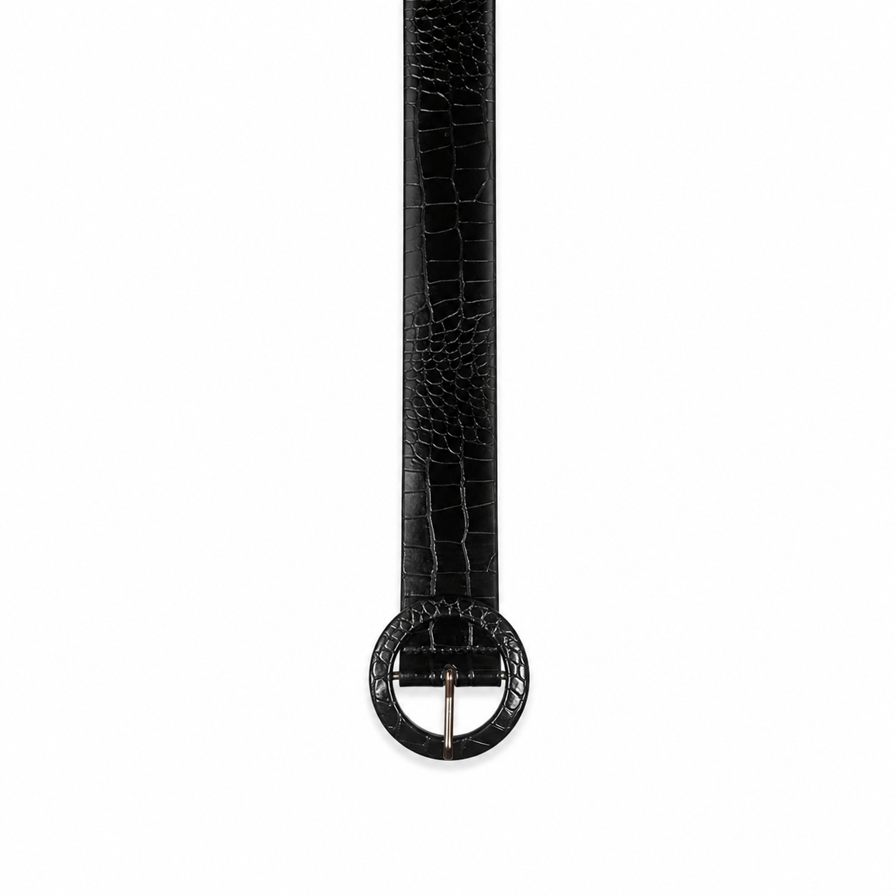 Cinturon eco-cuero croco negro