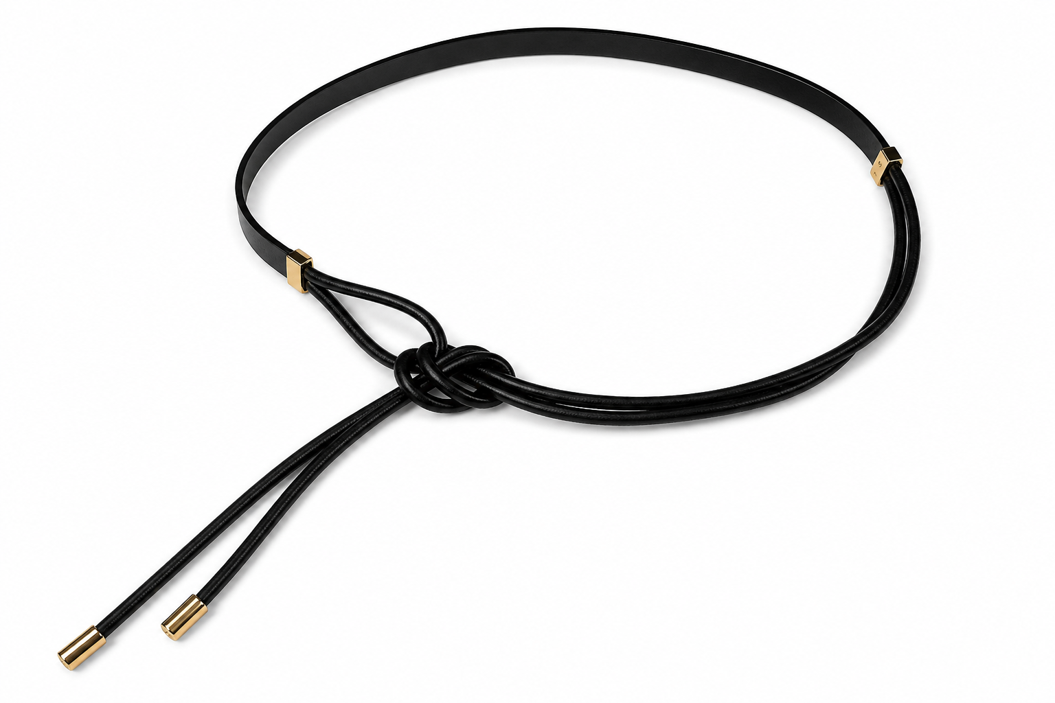 Cinturon Negro Eco-Cuero lazo ajustable