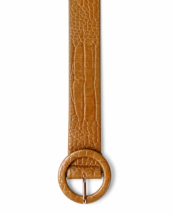 Cinturon eco-cuero croco khaki
