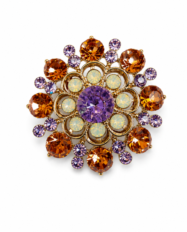Prendedor Golden Amethyst