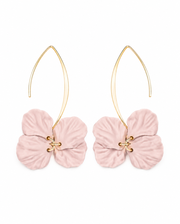 Aros Flor Rosa Suave