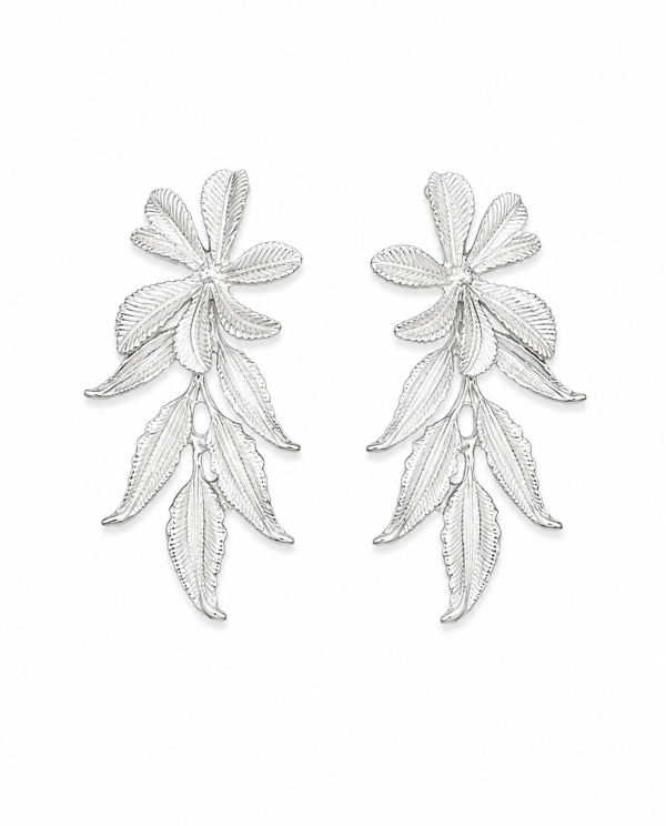 Aros Flor Plata Vintage