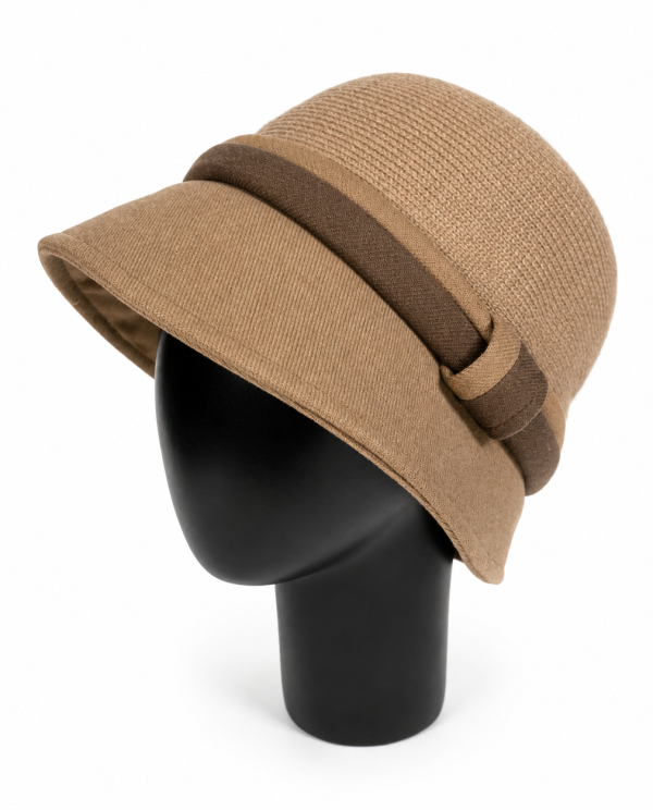 Sombrero Cloche Beige Bicolor