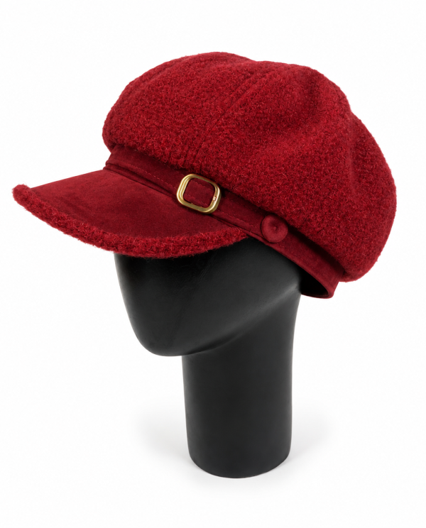 Boina Newsboy Roja Hebilla Gold