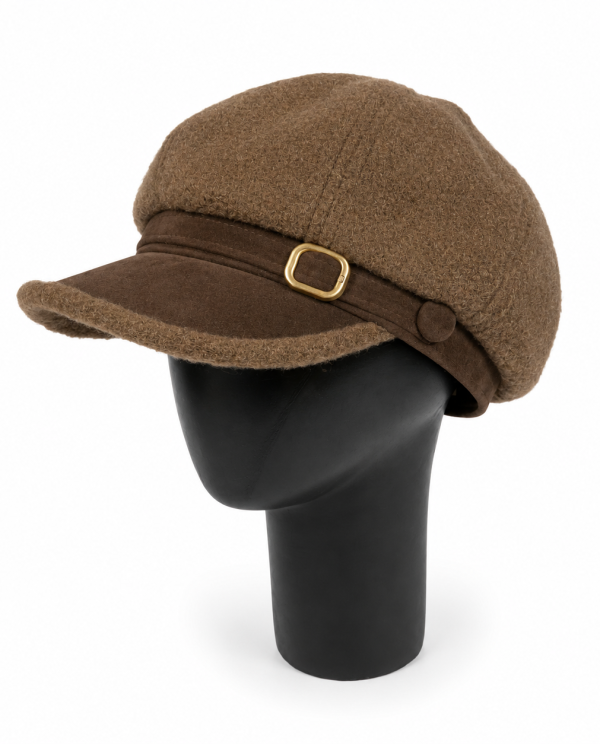Boina Newsboy Café Chocolate Hebilla Gold