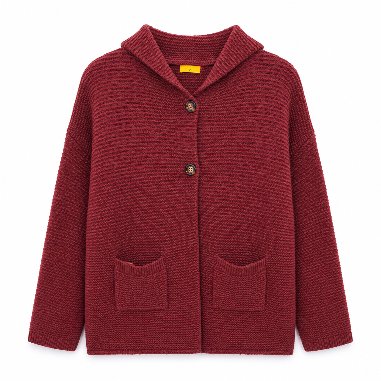 Cardigan Tejido Burdeo 2 Botones