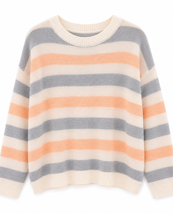 Sweater Rayado Durazno Pastel