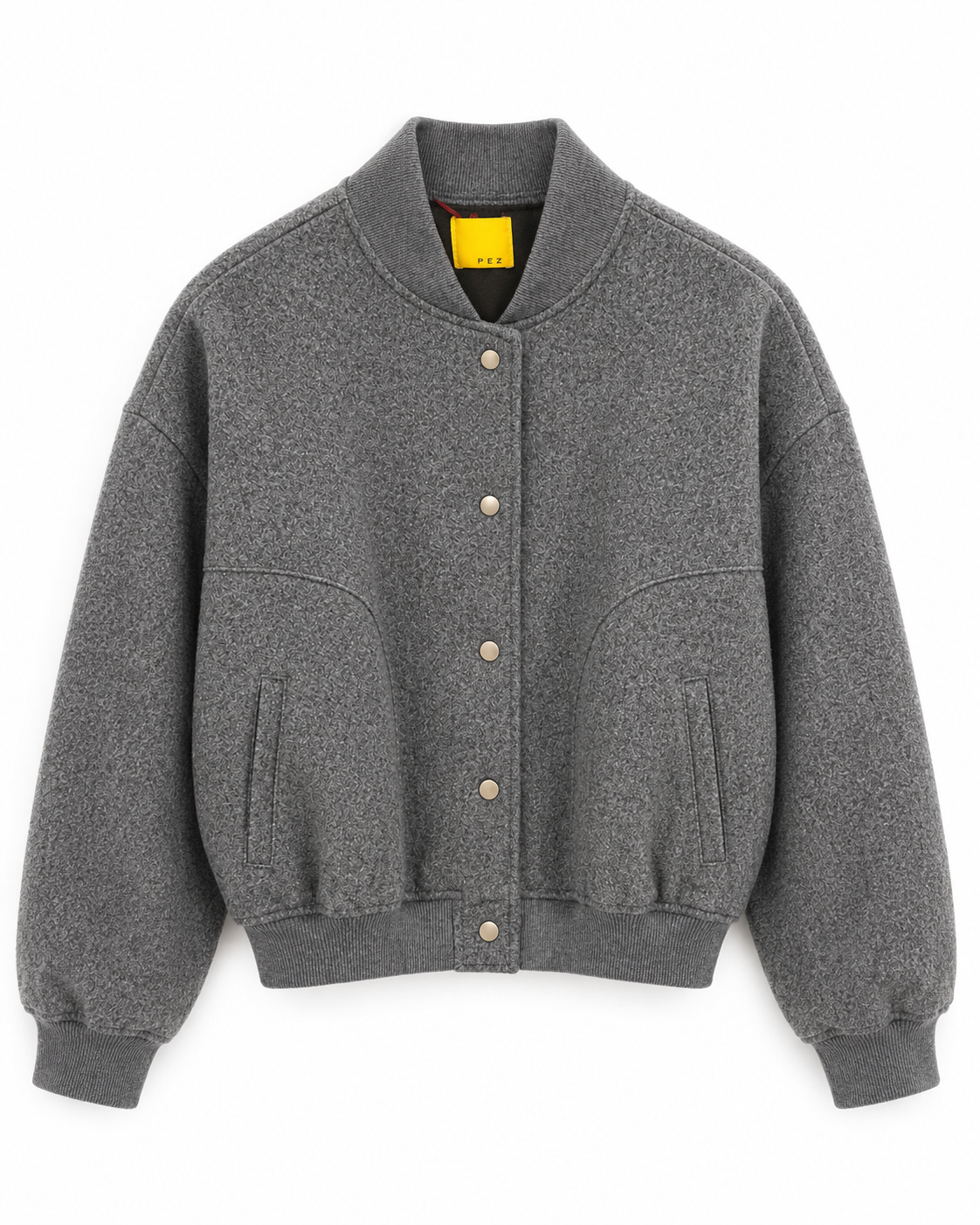 Chaqueta Bomber Gris Texturizada