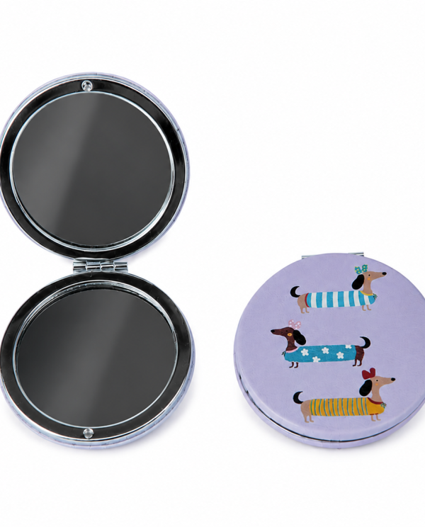 Espejo Compacto Dachshund Chic Lila