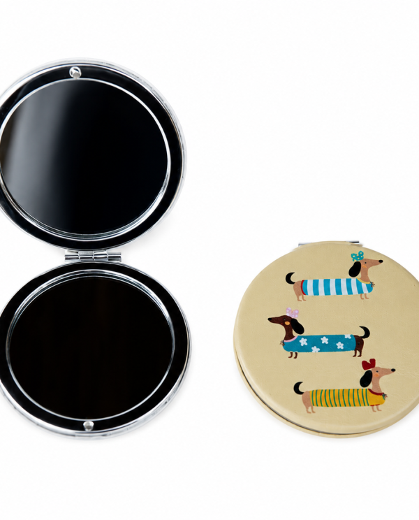 Espejo Compacto Dachshund Chic Café