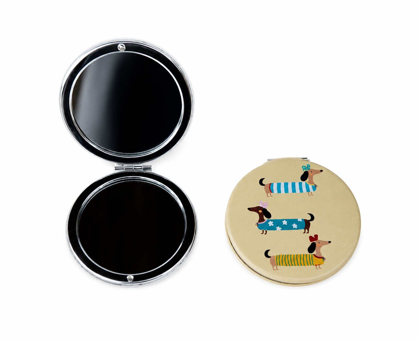Espejo Compacto Dachshund Chic Café