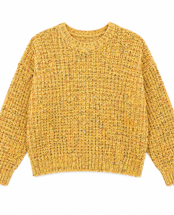 Sweater Tejido Multicolor Mostaza