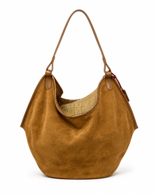 Cartera camel efecto gamuza
