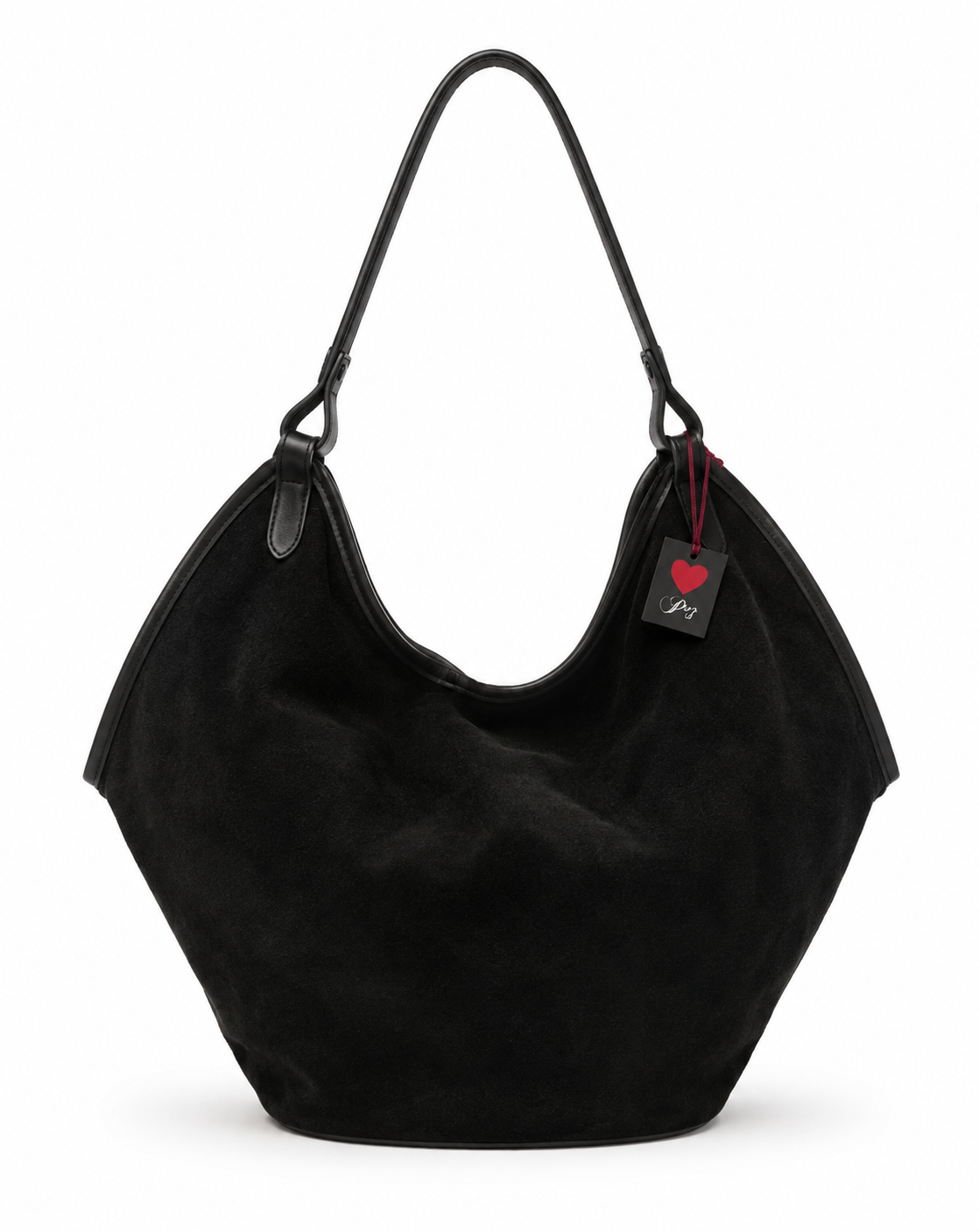 Cartera negra efecto gamuza